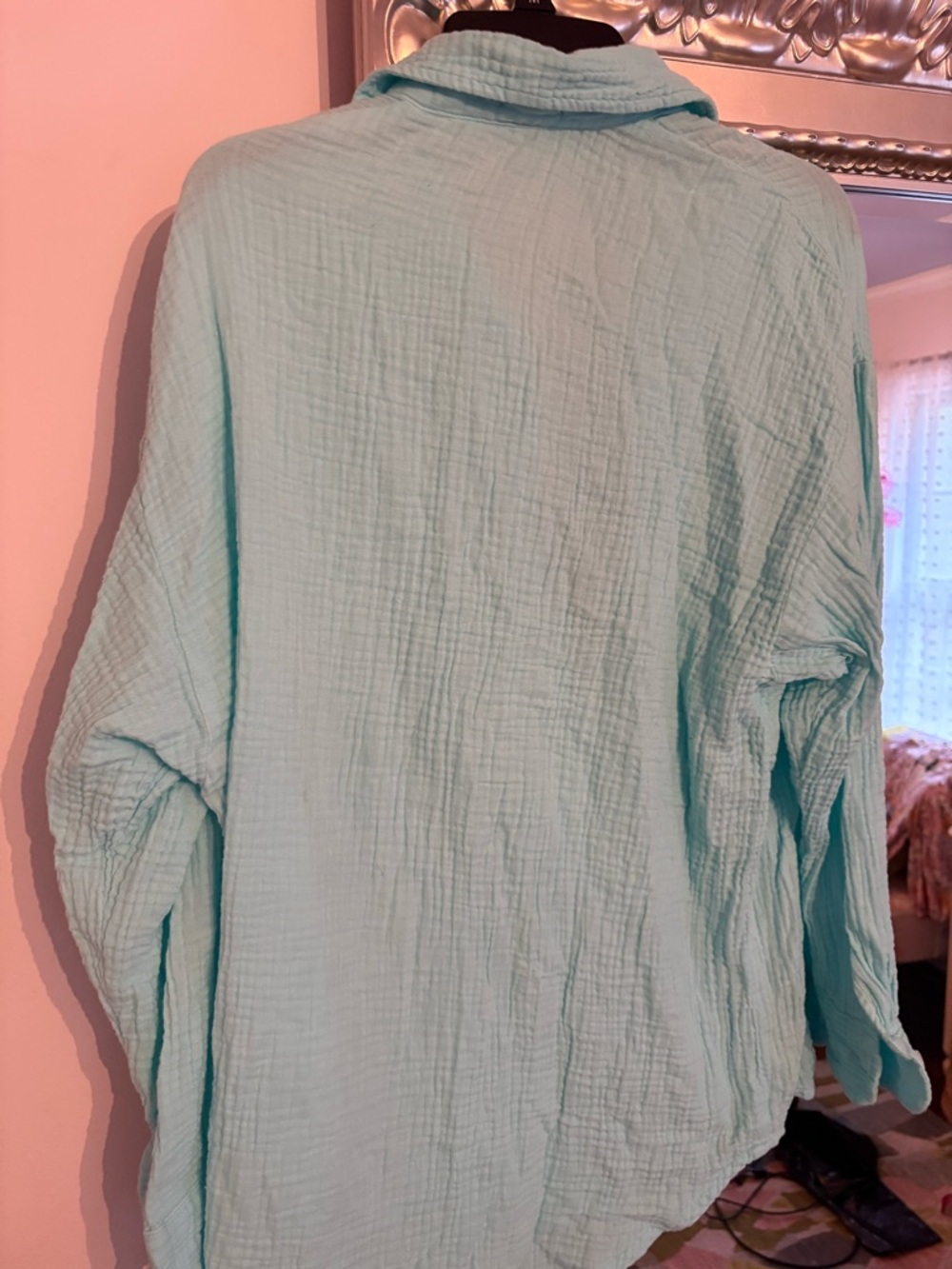 Vitamin A Light Aqua Crinkled Swim Coverup